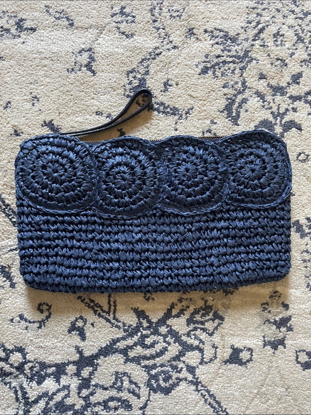 Woven Crochet Wristlet Clutch - Navy Talbots